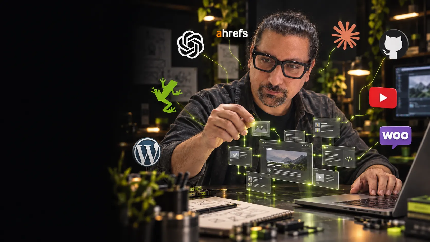 Marco Salvo nel suo laboratorio digitale, tra strumenti, contenuti e intelligenza artificiale