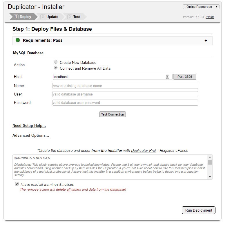 istallazione sito su nuovo hosting con duplicator